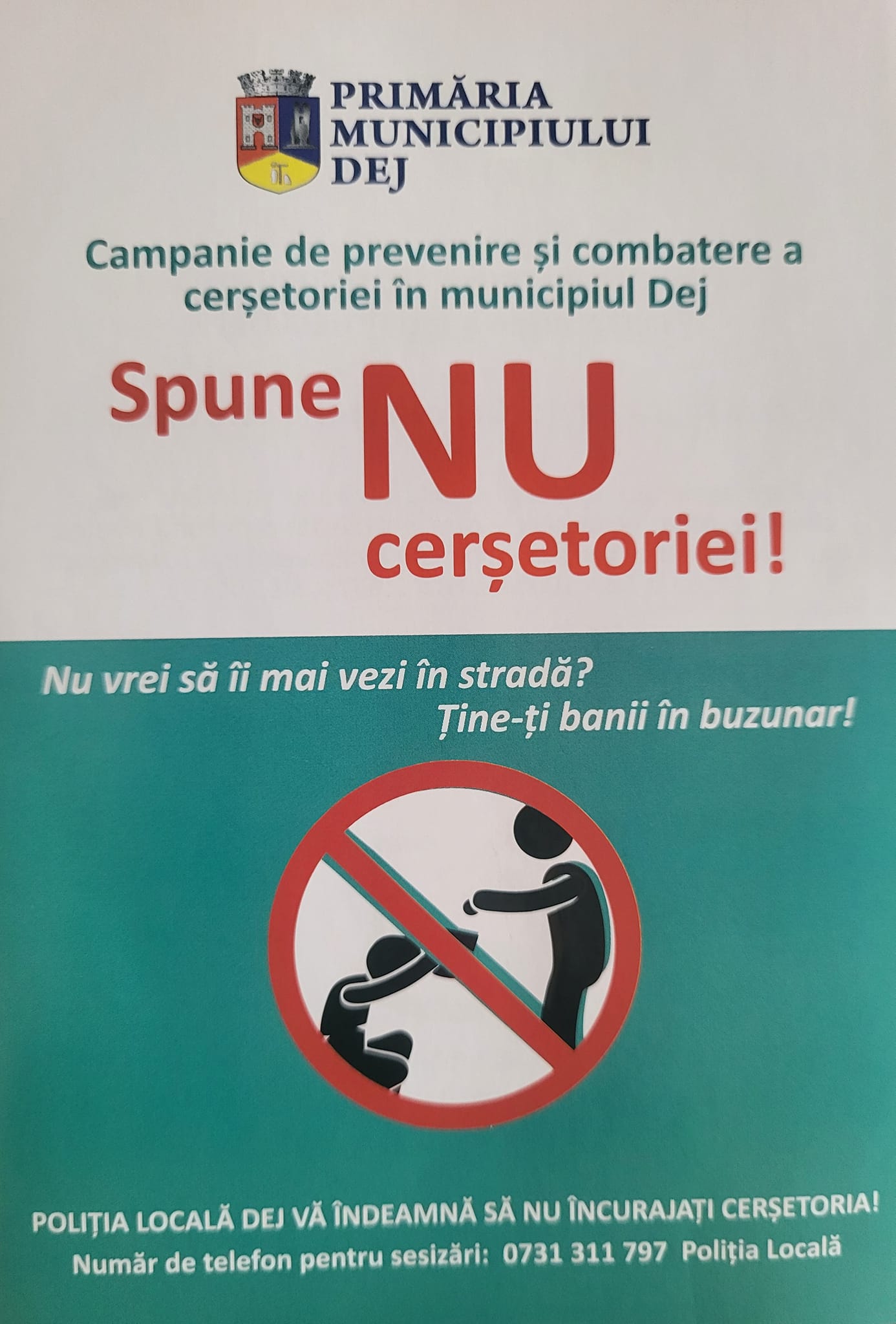 Continuă campania împotriva cerșetoriei la Dej