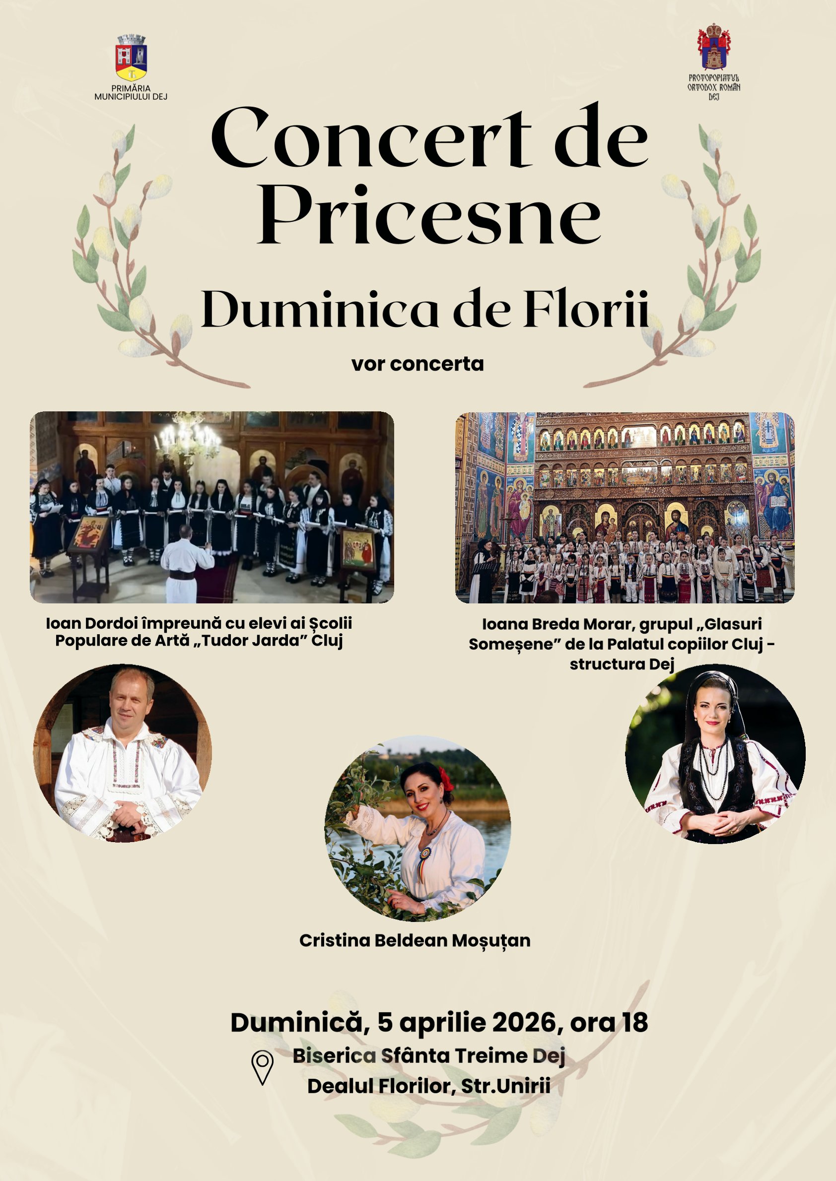 Concert de Pricesne, duminică 5 aprilie, la Biserica „Sfânta Treime”