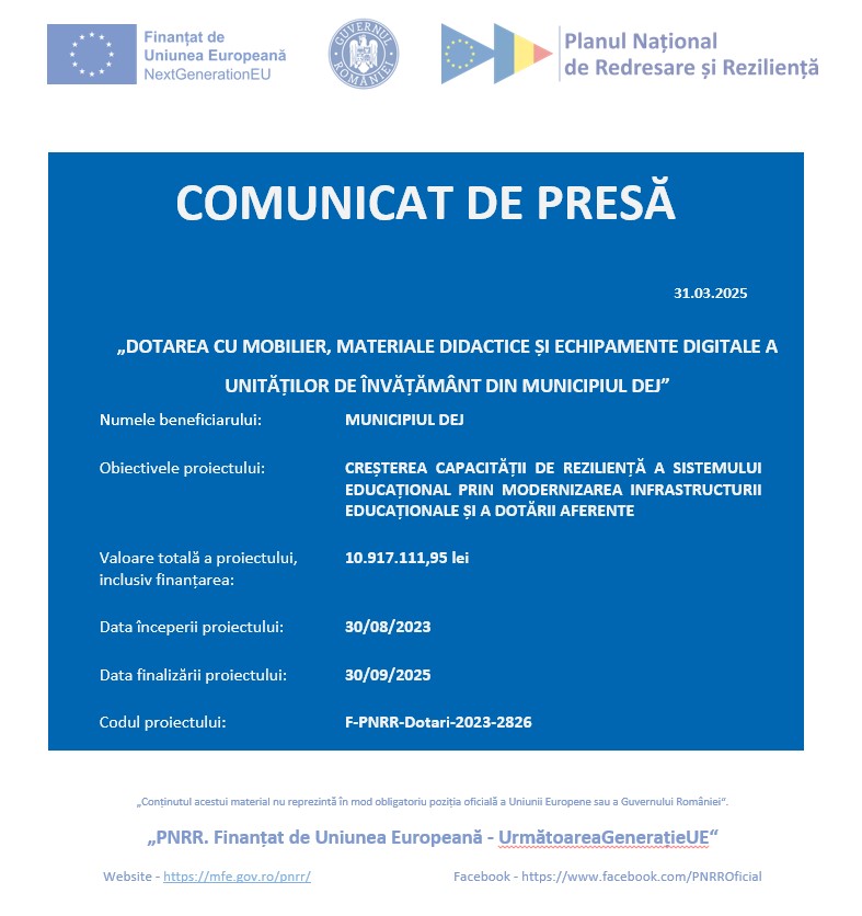 Comunicat de presă martie