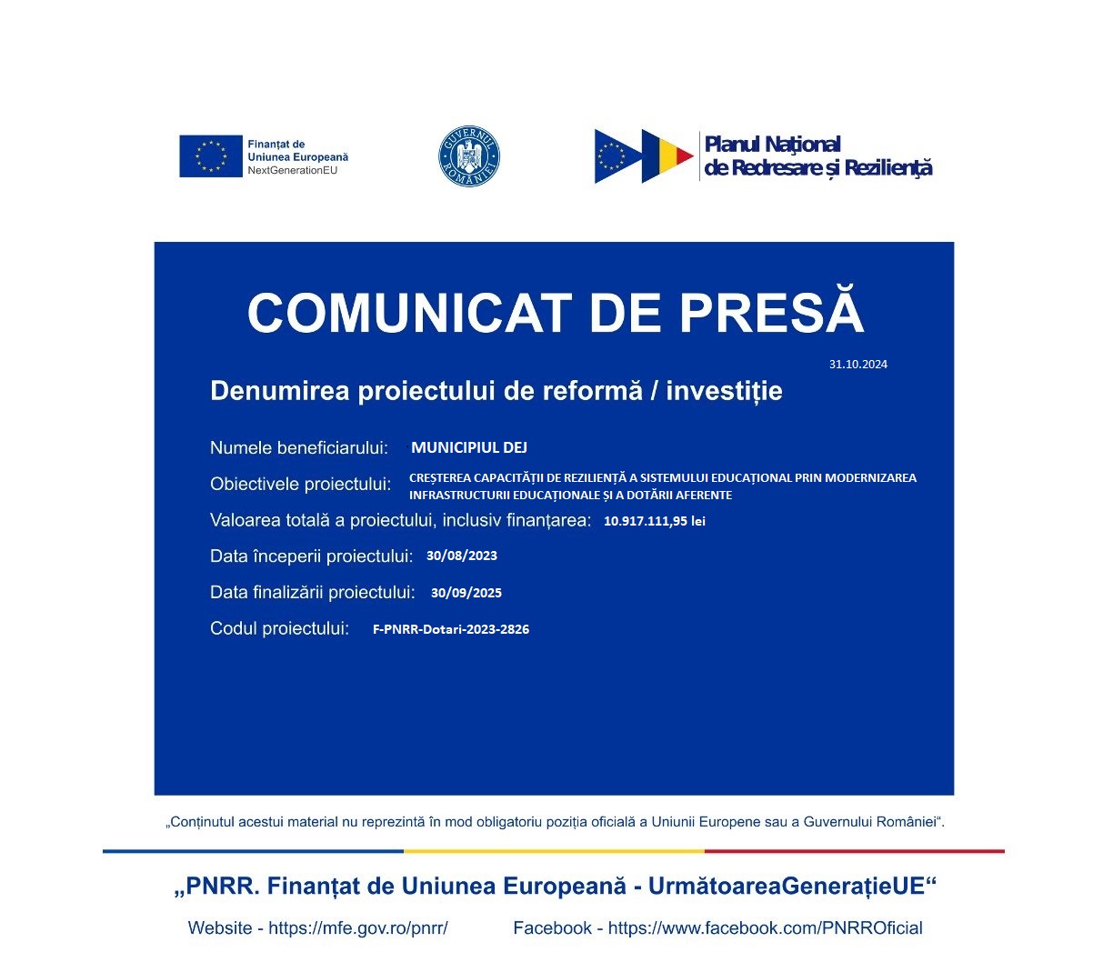 Dotarea unităților de învățământ